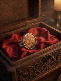 İsmi Azam Vefkli Gümüş Yüzük: Havas İlmiyle İşlenmiş Manevi Zırh ve Heybet Tılsımı-kutu
