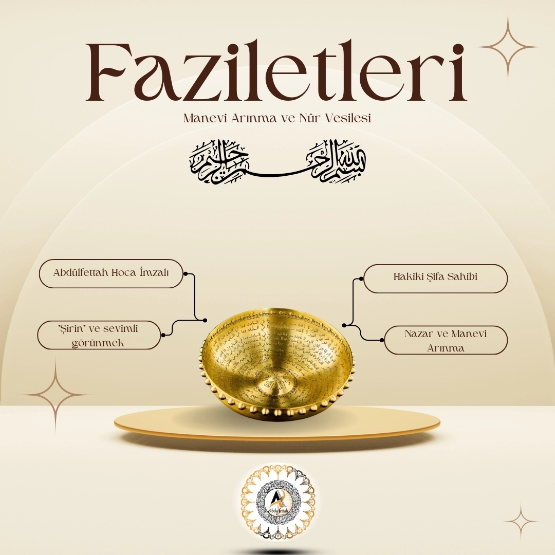 Nazar, haset ve manevi sıkıntılar için kullanılan ayetli şifa tabağı.