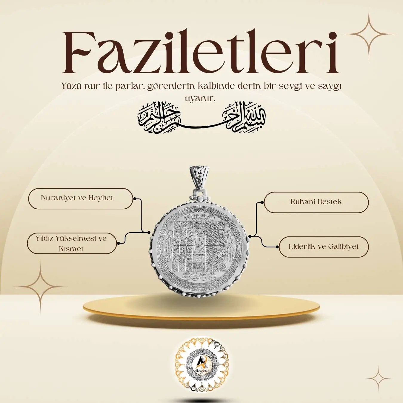 Cin şerri ve sihirden korunmak için hazırlanan Yasin suresi vefkli gümüş tılsım detayı.