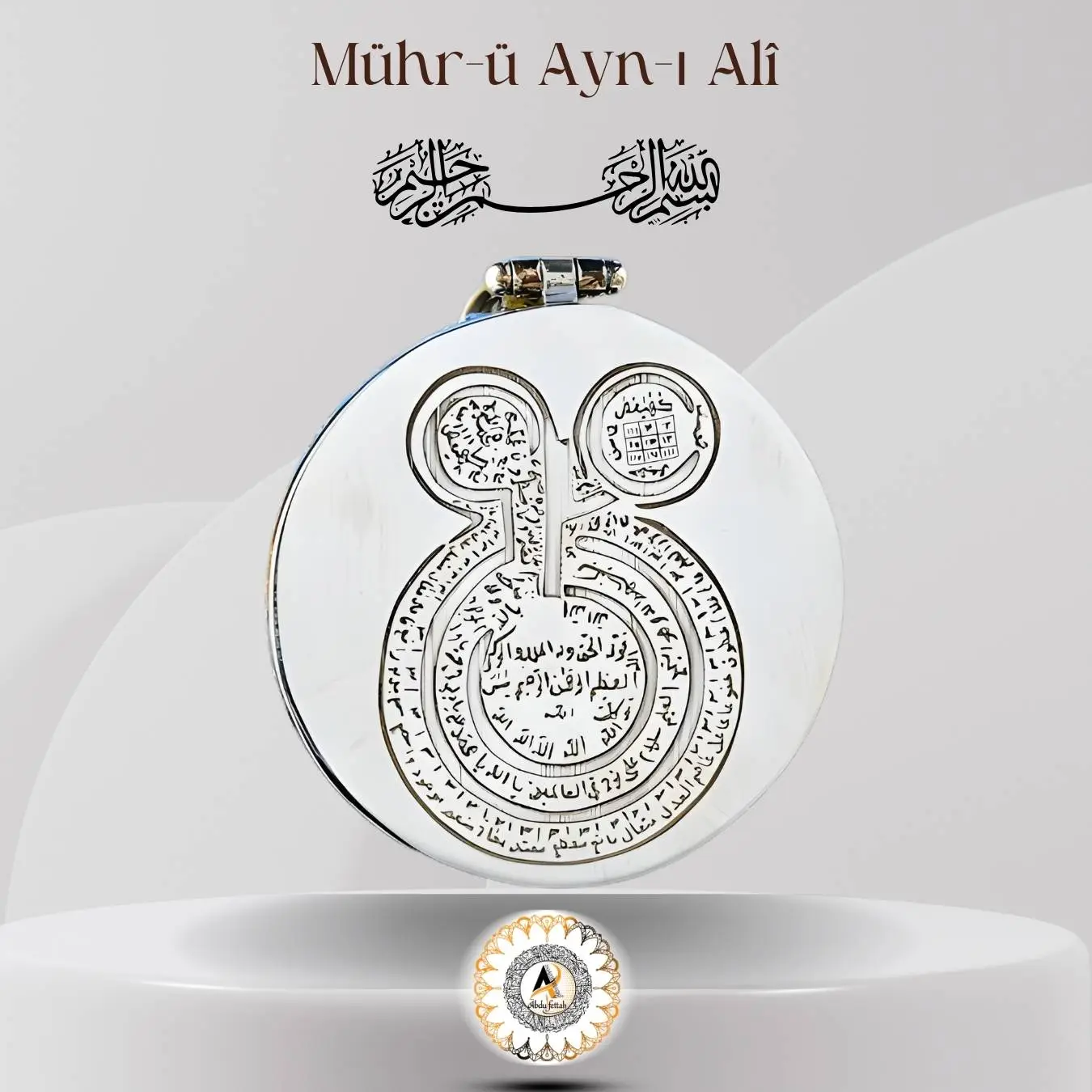 Mühr-ü Ayn-ı Ali vefki işlenmiş gümüş koruma tılsımı.