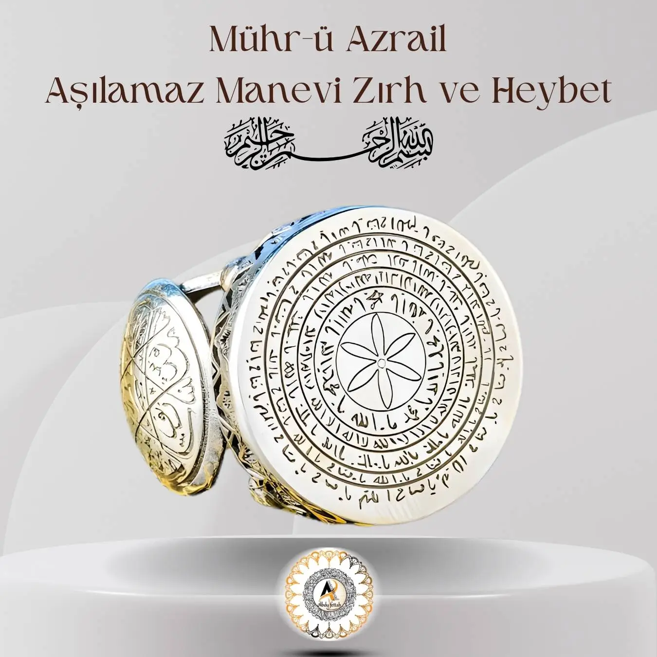 Mühr-ü Azrail vefki işlenmiş düşmana galibiyet ve koruma tılsımı.