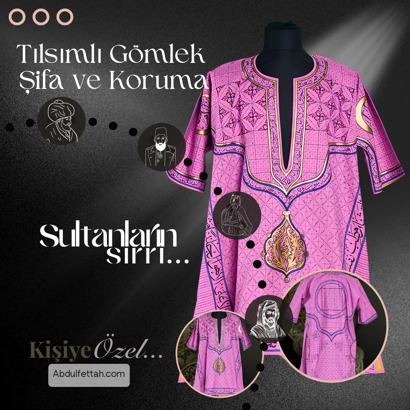 Rızık ve bereket kapılarının açılması niyetiyle hazırlanan, üzerinde bereket ayetleri işli tılsımlı gömlek.