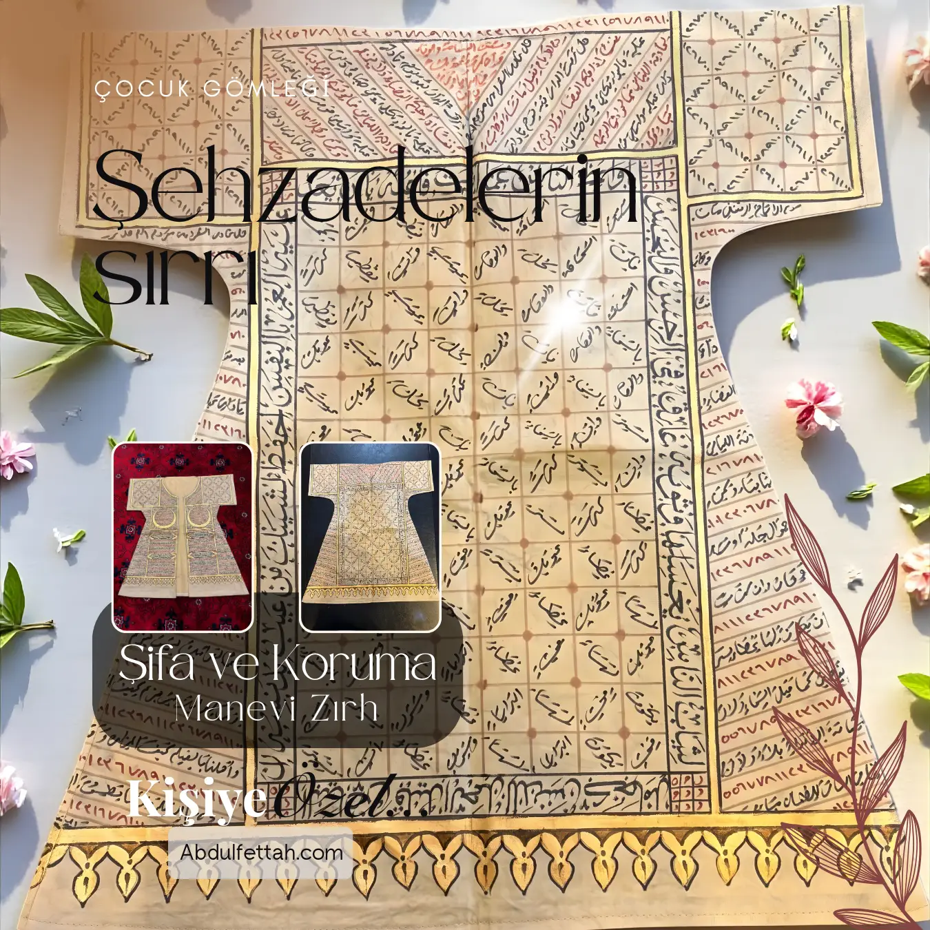 Osmanlı geleneği Hıfz-ı Sıbyan (Çocuk Koruması) için el yazması dualarla bezenmiş şifalı yelek.