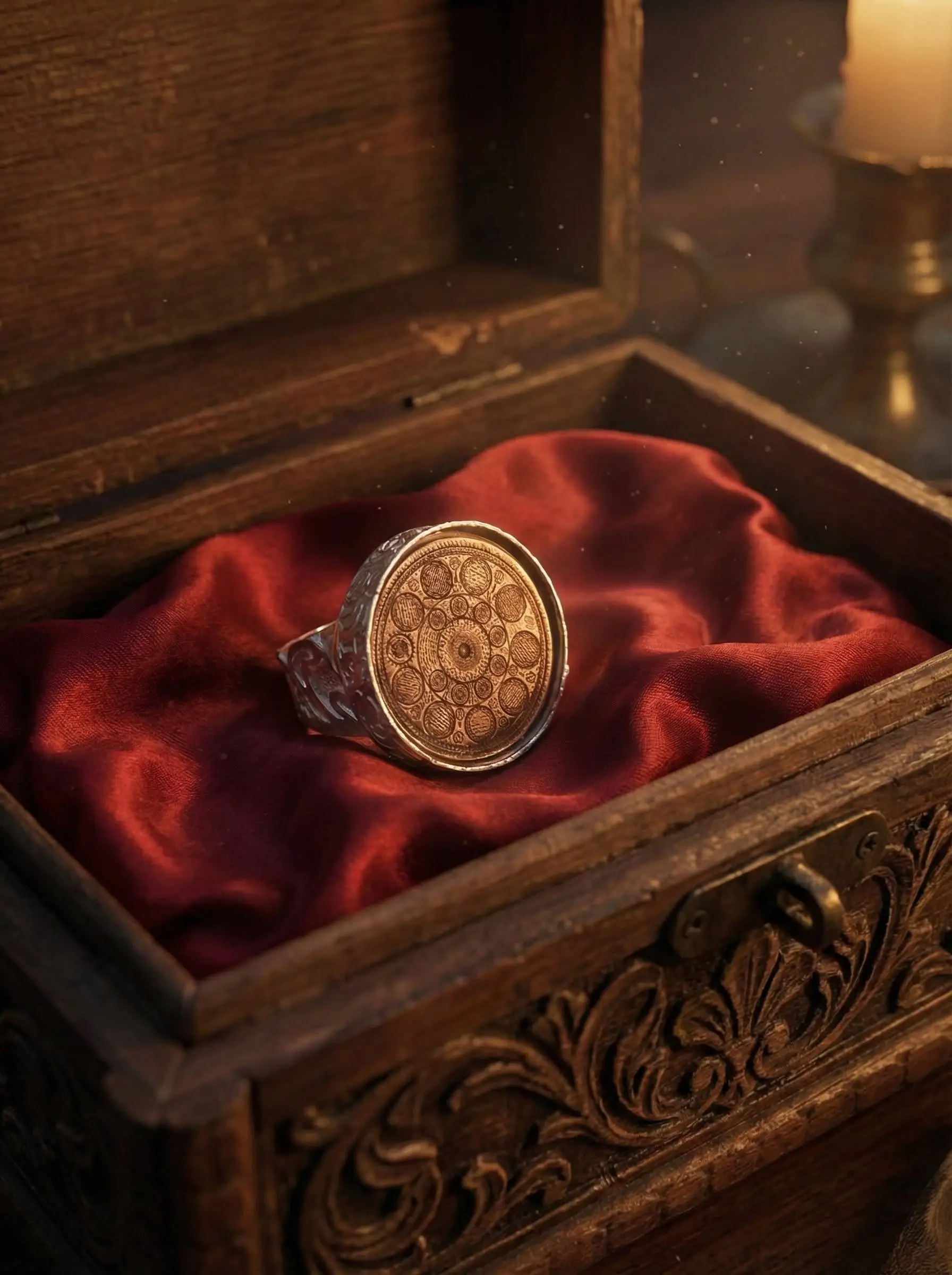 İsmi Azam Vefkli Gümüş Yüzük: Havas İlmiyle İşlenmiş Manevi Zırh ve Heybet Tılsımı-kutu