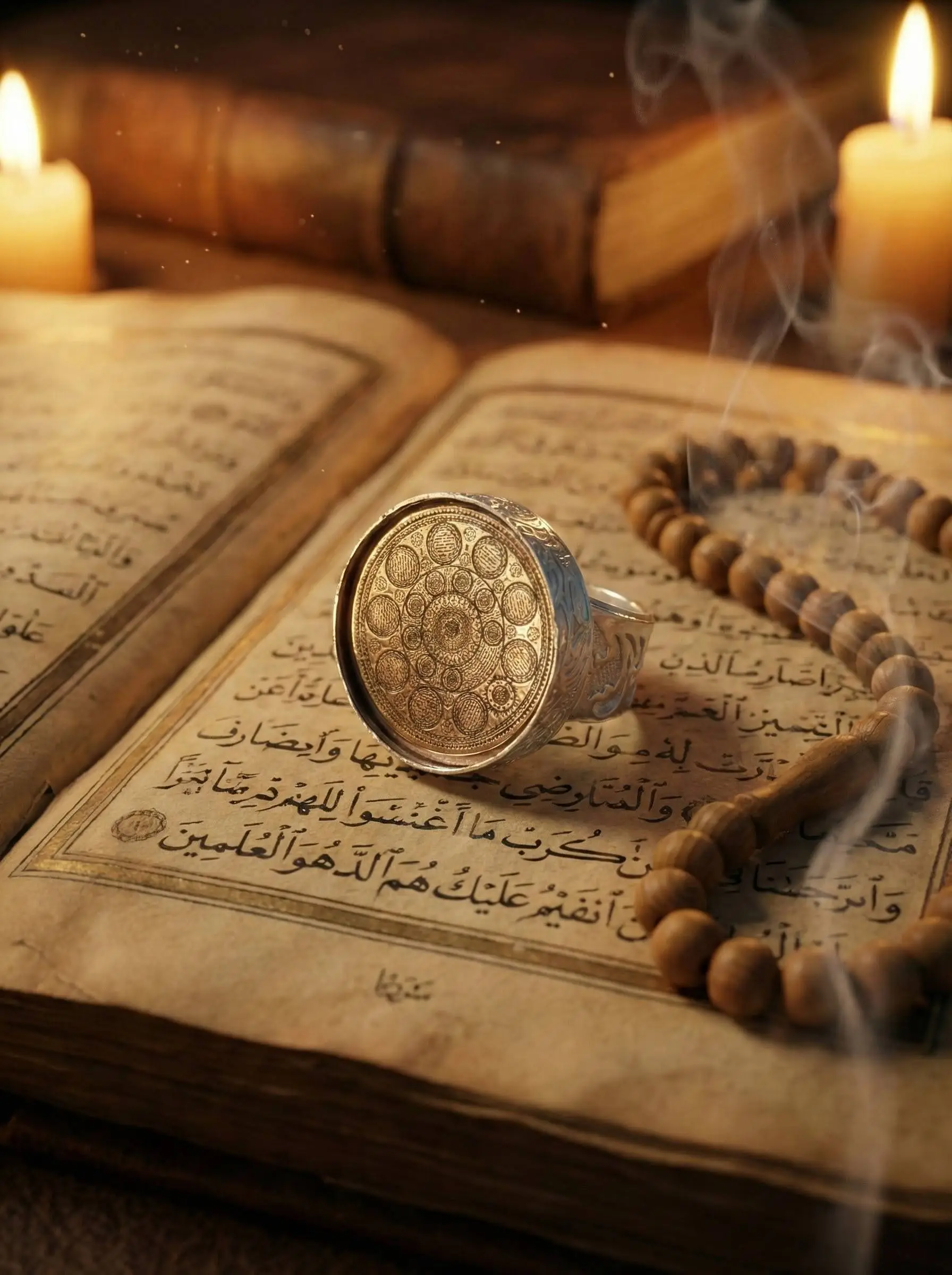 İsmi Azam Vefkli Gümüş Yüzük: Havas İlmiyle İşlenmiş Manevi Zırh ve Heybet Tılsımı-kuran