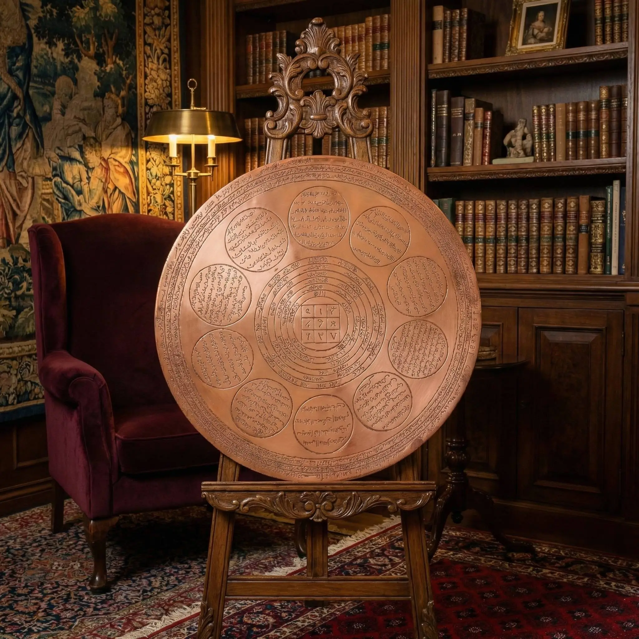 İsm-i Azam ve Celcelutiye Sırrı: Havas İlmiyle Mühürlenmiş Saf Bakır Manevi Zırh (84x84 cm)